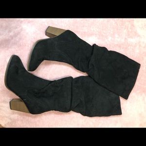 Thigh high heeled boots